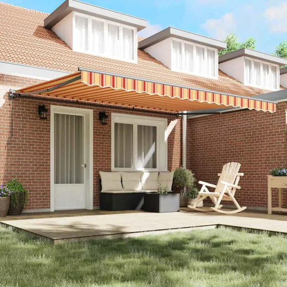 Cortină Retractabilă Manuală Galben-Portocalie 450x300 cm