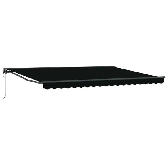 Cortină Retractabilă Manuală Negru 450x300 cm Poliester