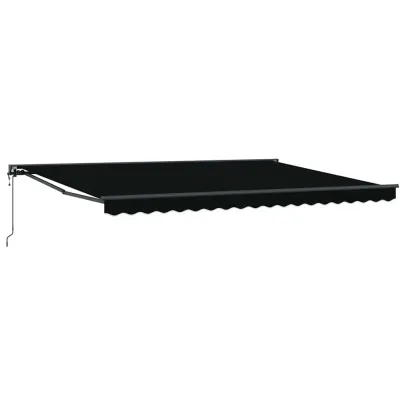 Cortină Retractabilă Manuală Negru 450x300 cm Poliester