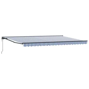 Cortină Retractabilă Manuală 500x300 cm - Albastru/Alb 2