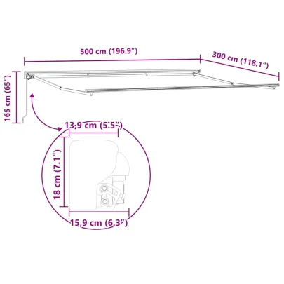 Cortină Retractabilă Manuală pentru Grădină 500x300 cm