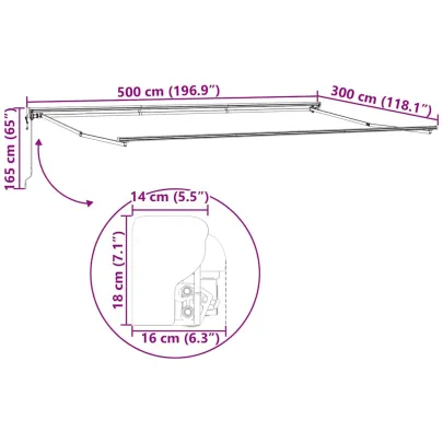 Cortină Retractabilă Manuală Albastru Marin 500x300 cm