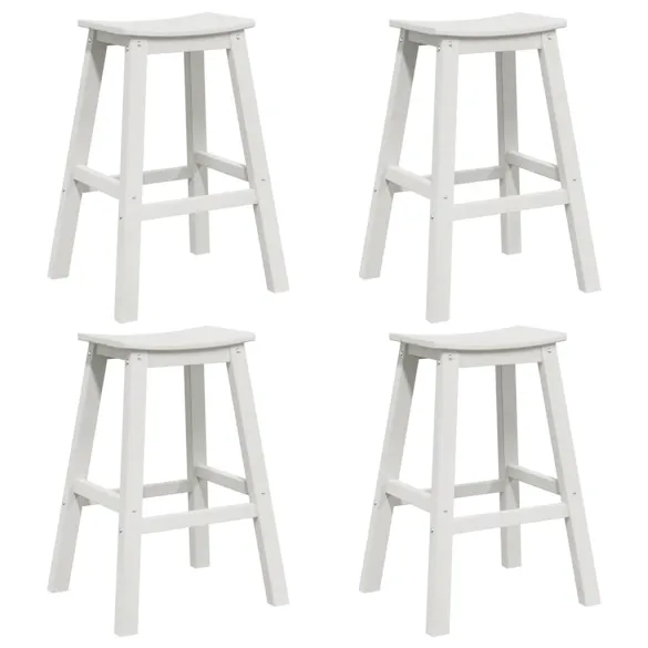 Set 6 Scaune Bar Alb HDPE | Mobilier Exterior Rezistent