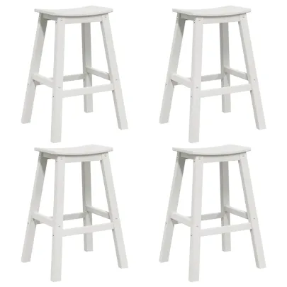 Set 6 Scaune Bar Alb HDPE | Mobilier Exterior Rezistent