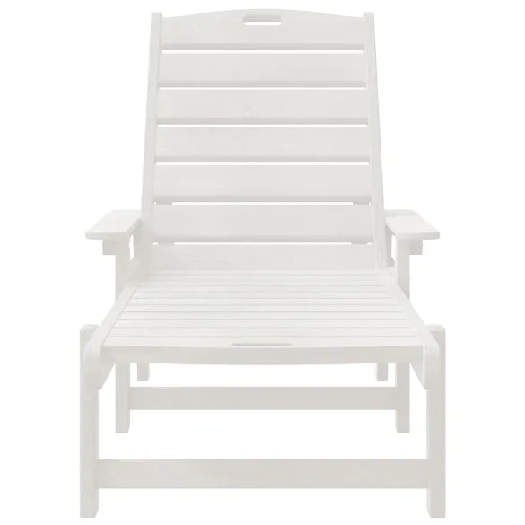 Set 2 Șezlonguri Albe HDPE | Livrare Gratuită