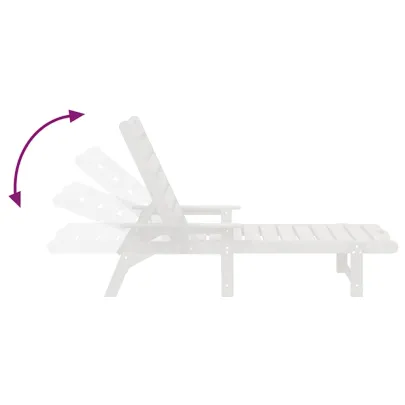 Set 2 Șezlonguri Albe HDPE | Livrare Gratuită