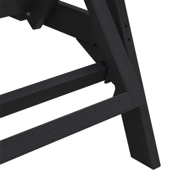 Șezlonguri Exterior 2 Bucăți Negru HDPE | Livrare Gratuită