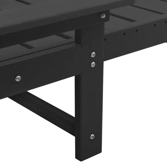 Șezlonguri Exterior 2 Bucăți Negru HDPE | Livrare Gratuită