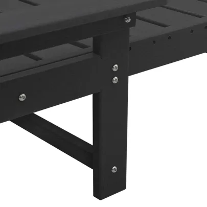 Șezlonguri Exterior 2 Bucăți Negru HDPE | Livrare Gratuită