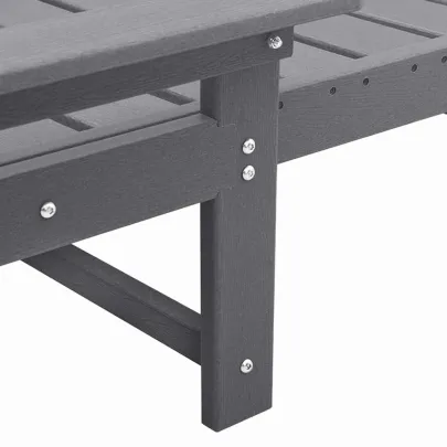 Set 2 Șezlonguri Gri HDPE - Livrare Gratuită