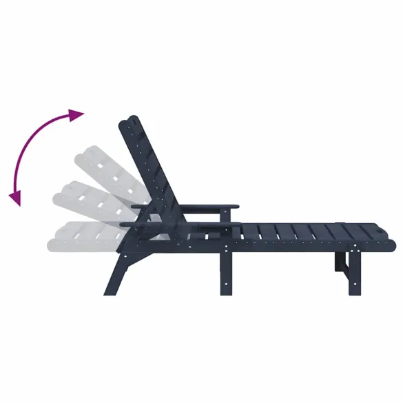 Set Lounge 3 Piese Bleumarin HDPE pentru Exterior