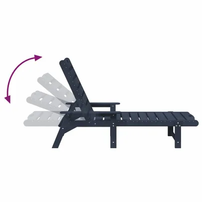 Set Lounge 3 Piese Bleumarin HDPE pentru Exterior