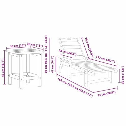 Set Lounge 3 Piese Bleumarin HDPE pentru Exterior