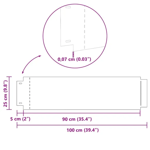 Îngrădiri Gazon Flexibile Oțel Galvanizat | 20 bucăți