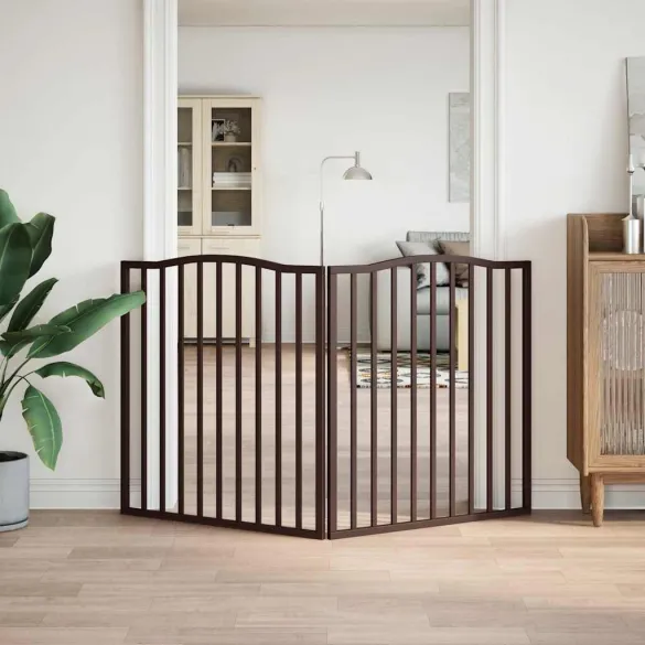 Poartă Pliabilă pentru Câini 160 cm - Lemn Natural