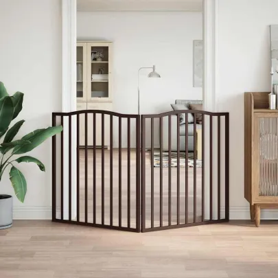 Poartă Pliabilă pentru Câini 160 cm - Lemn Natural