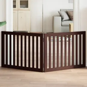 Poartă Pliabilă pentru Câini - 160 cm, Lemn Natural