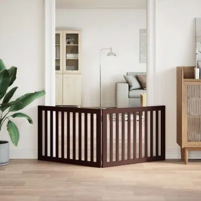 Poartă Pliabilă pentru Câini - 160 cm, Lemn Natural