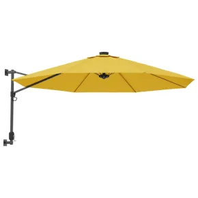 Umbrelă de soare montată pe perete galbenă 290 cm 2