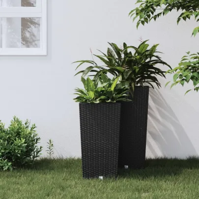 Jardinieră Ratan cu Interior Detașabil Antracit 26.5L