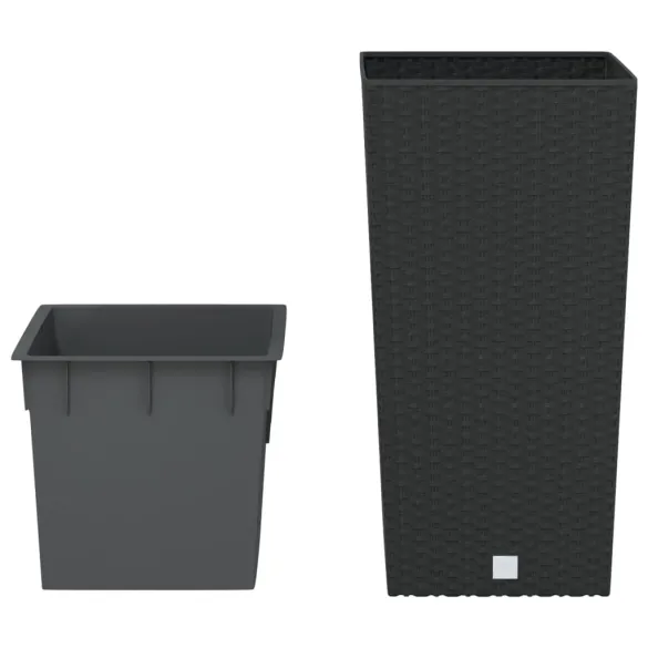 Jardinieră Ratan cu Interior Detașabil Antracit 26.5L