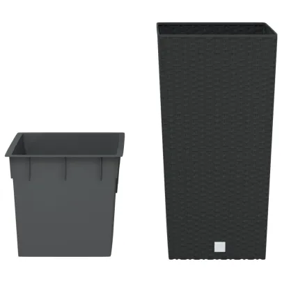 Jardinieră Ratan cu Interior Detașabil Antracit 26.5L