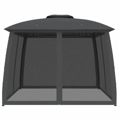 Foișor Gradină Antracit 3x3m cu Acoperiș Dublu | Livrare Gratuită