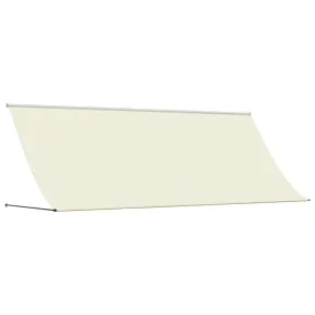 Copertină Retractabilă Crem 350x150 cm - Oțel și Țesătură 2
