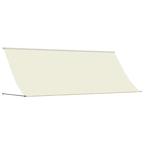 Copertină Retractabilă Crem 350x150 cm - Oțel și Țesătură