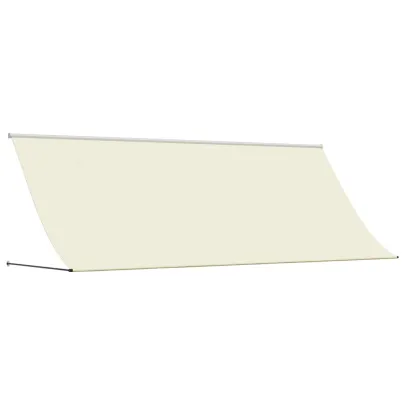 Copertină Retractabilă Crem 350x150 cm - Oțel și Țesătură