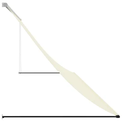 Copertină Retractabilă Crem 350x150 cm - Oțel și Țesătură