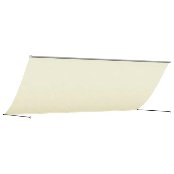 Copertină Retractabilă Crem 350x150 cm - Oțel și Țesătură