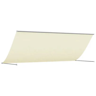 Copertină Retractabilă Crem 350x150 cm - Oțel și Țesătură