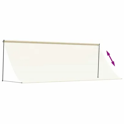 Copertină Retractabilă Crem 350x150 cm - Oțel și Țesătură