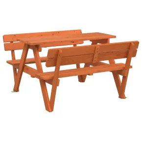 Masă Picnic Copii 4 Locuri cu Umbrelă - Lemn Brad Masiv 2