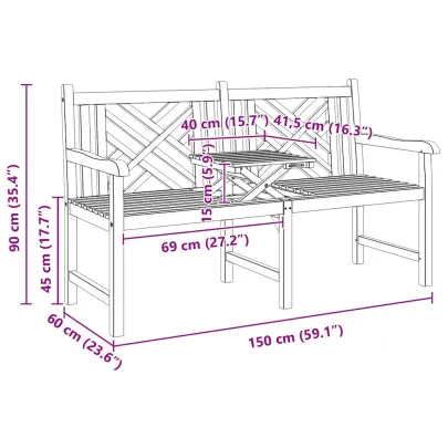 Bancă Exterior Lemn Tec | Livrare Gratuită | 150x60x90 cm