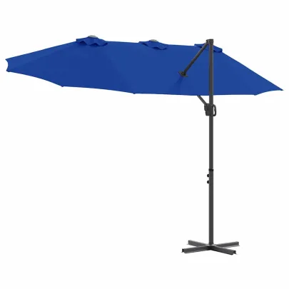 Parasol Cantilever Grădină Albastru Azur - Livrare Gratuită
