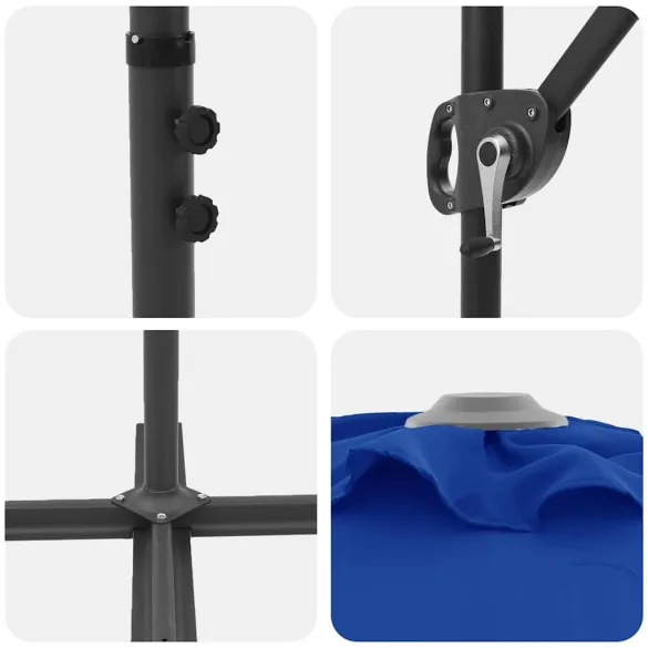 Parasol Cantilever Grădină Albastru Azur - Livrare Gratuită