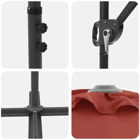 Parasol Cantilever Terracota - Livrare Gratuită 7-9 Zile