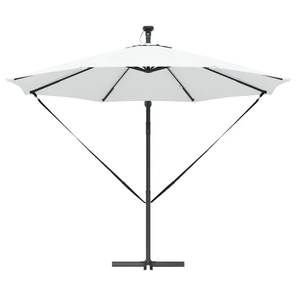 Parasol Banana cu Brațe Blocare Nisipiu 294x294x248 cm