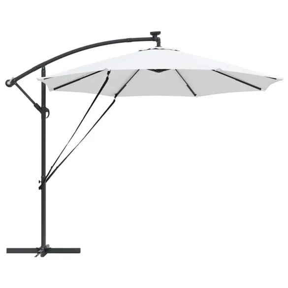 Parasol Banana cu Brațe Blocare Nisipiu 294x294x248 cm
