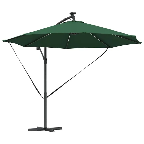 Parasol Banana Brațe Blocare Verde 294x294x248 cm