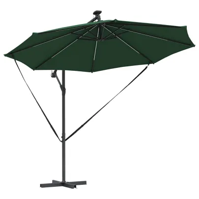 Parasol Banana Brațe Blocare Verde 294x294x248 cm
