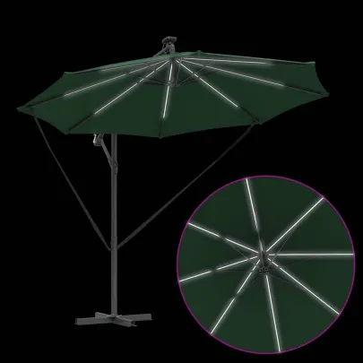 Parasol Banana Brațe Blocare Verde 294x294x248 cm