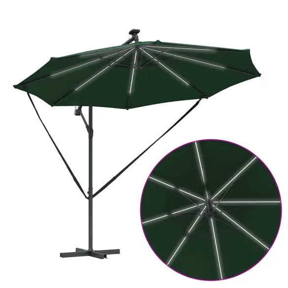 Parasol Banana Brațe Blocare Verde 294x294x248 cm