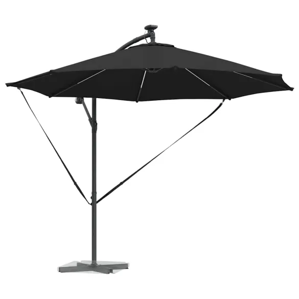 Parasol Banana Brațe Blocare Negru 3x3m - Livrare Gratuită