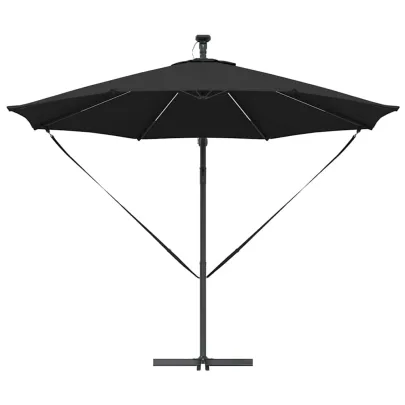 Parasol Banana Brațe Blocare Negru 3x3m - Livrare Gratuită