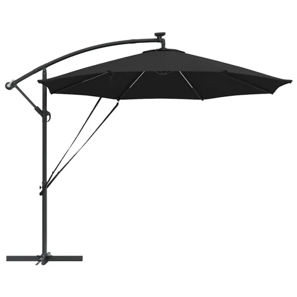 Parasol Banana Brațe Blocare Negru 3x3m - Livrare Gratuită