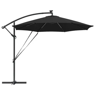 Parasol Banana Brațe Blocare Negru 3x3m - Livrare Gratuită