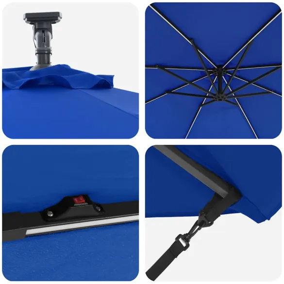 Parasol Banana Albastru Azur 294x294 cm | Livrare Gratuită